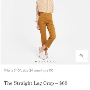 Everlane straight leg crop yellow pants